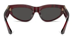 Shop BURBERRY Engraved Logo Cat-Eye Sunglasses in Check Red online.