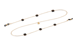 Shop LUTECE Nicole Glasses Chain in Gold & Black online.