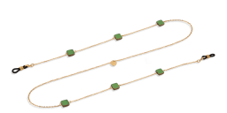 Shop LUTECE Nicole Glasses Chain in Gold & Green online.