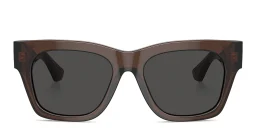 Shop BURBERRY Logo Signature Square Sunglasses in Brown online.