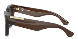 Shop BURBERRY Logo Signature Square Sunglasses in Brown online.