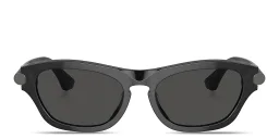 Shop BURBERRY Logo Signature Irregular Sunglasses in Grey online.