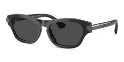 Shop BURBERRY Logo Signature Irregular Sunglasses in Grey online.
