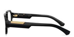 Shop Dolce & Gabbana Engraved Logo Wide Pilot Eyeglasses in Black online.