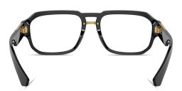 Shop Dolce & Gabbana Engraved Logo Wide Pilot Eyeglasses in Black online.