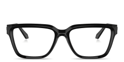 Shop VERSACE Medusa Rectangle Eyeglasses in Black online.