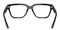 Shop VERSACE Medusa Rectangle Eyeglasses in Black online.