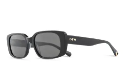 Shop EYE'M Rectangle Sunglasses in Shiny Black online.