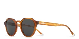 Shop EYE'M Round Sunglasses in Brown online.
