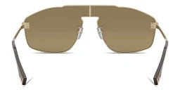 Shop FENDI Sky Wide Aviator Sunglasses in Gold online.