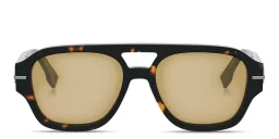 Shop FENDI Fendigraphy Square Sunglasses in Dark Havana online.