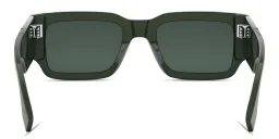 Shop FENDI Fendi Diagonal Rectangle Sunglasses in Green online.