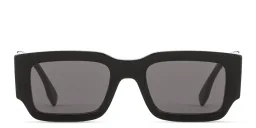 Shop FENDI Fendi Diagonal Rectangle Sunglasses in Black online.