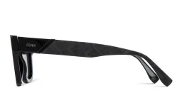 Shop FENDI Diagonal Square Sunglasses in Black online.