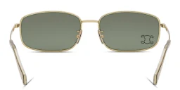 Shop CELINE Rhinestone Triomphe Rectangular Sunglasses in Gold online.