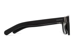 Shop GUCCI Web Square Sunglasses in Black online.
