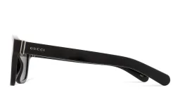 Shop GUCCI Web Square Sunglasses in Black online.