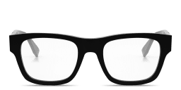 Shop FENDI Fendi Diagonal Black Rectangular Eyeglasses in Black online.