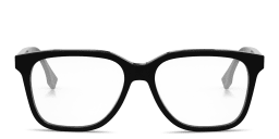Shop FENDI Fendi Fine Black Square Eyeglasses in Black online.