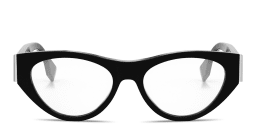 Shop FENDI Fendi First Black Cat-Eye Eyeglasses in Black online.