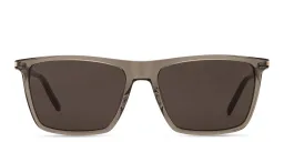 Shop SAINT LAURENT Logo Lettering Square Sunglasses in Brown online.
