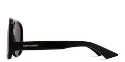 Shop SAINT LAURENT Solace Aviator Sunglasses in Black online.