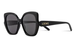 Shop LOEWE Think Oversized Square Sunglasses in Black online.