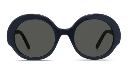 Shop LOEWE Slim Black Round Sunglasses in solid blue online.