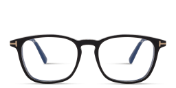 Shop TOM FORD T Logo Square Eyeglasses in Black online.