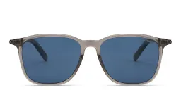 Shop MONTBLANC Snowcap Square Sunglasses in Transparent Grey online.