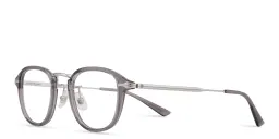 Shop MONTBLANC Nib Round Eyeglasses in Grey online.