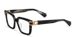 Shop VALENTINO V-Side Square Eyeglasses in Black online.