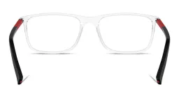 Shop PRADA Wide Rectangle Eyeglasses in Clear online.