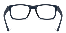 Shop Prada Linea Rossa Logo Lettering Rectangle Eyeglasses in Matte Blue online.
