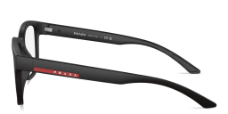 Shop Prada Linea Rossa Wide Square Eyeglasses in Black online.