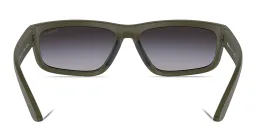 Shop Prada Linea Rossa Rectangle Sunglasses in Green online.