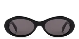 Shop OFF WHITE Edison Unisex Oval Sunglasses in Black online.
