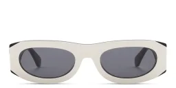 Shop OFF WHITE Orlando Unisex Oval Sunglasses in White online.