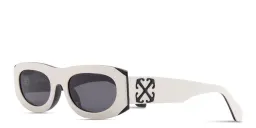Shop OFF WHITE Orlando Unisex Oval Sunglasses in White online.