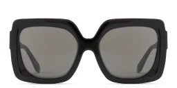 Shop Emmanuelle Khanh EK Logo Oversized Square Sunglasses in Black online.