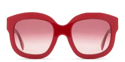 Shop Emmanuelle Khanh EK Logo Oversized Square Sunglasses in Red online.