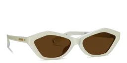 Shop JACQUEMUS Bambino Irregular Sunglasses in White online.