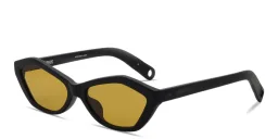 Shop JACQUEMUS Bambino Irregular Sunglasses in Black online.
