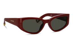 Shop JACQUEMUS Gala Cat-Eye Sunglasses in Red online.
