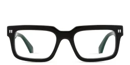Shop OFF WHITE Clip-On Unisex Rectangle Eyeglasses in Black online.