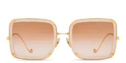 Shop ANNA KARIN KARLSSON White Moon Limited 5th Edition Oversized Square Sunglasses in Gold & White online.
