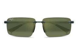 Shop Maui Jim Laulima Unisex Rimless Rectangle Sunglasses in Clear online.