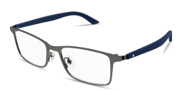 Shop MONTBLANC Snowcap Rectangle Eyeglasses in Gunmetal online.