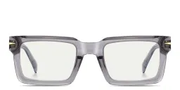 Shop DAVID BECKHAM Talisman Rectangle Eyeglasses in Grey online.