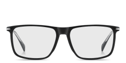 Shop DAVID BECKHAM Talisman Wide Rectangle Eyeglasses in Black online.
